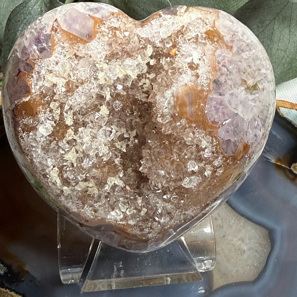 Sunset Amethyst Druzy Heart